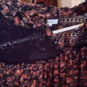 Marc Jacobs Black and Pink Floral Lace Blouse